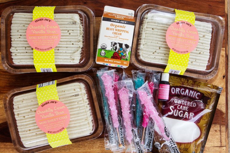 Geode Cake Hack Recipe using Trader Joe’s Mini Sheet Cakes