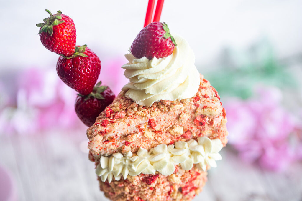 Trader Joe’s Strawberry Crunch Cake Milkshake Recipe FOOD is Four