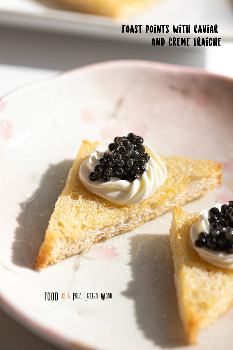Toast Points with Caviar & Creme Fraiche Recipe