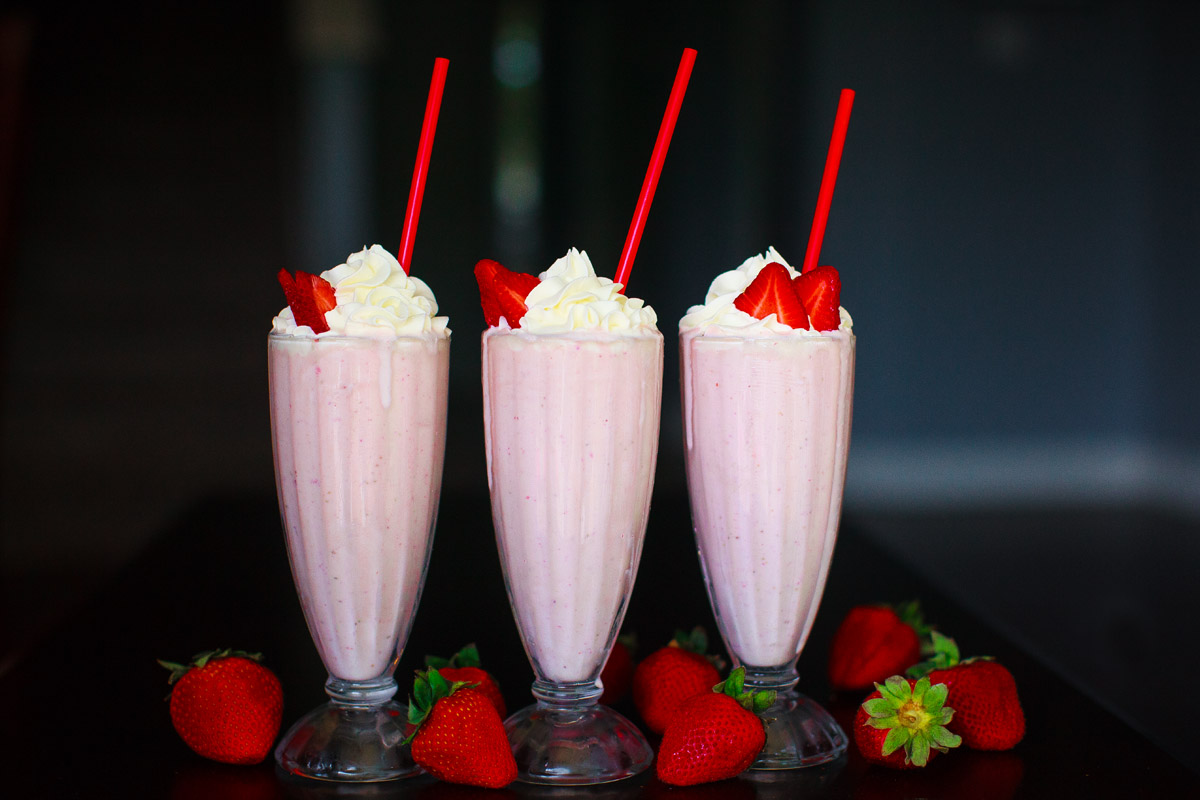Fresh Strawberry Milkshake Recipe.