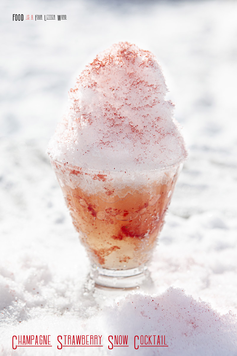 Champagne & Strawberry Snow Cocktail Recipe