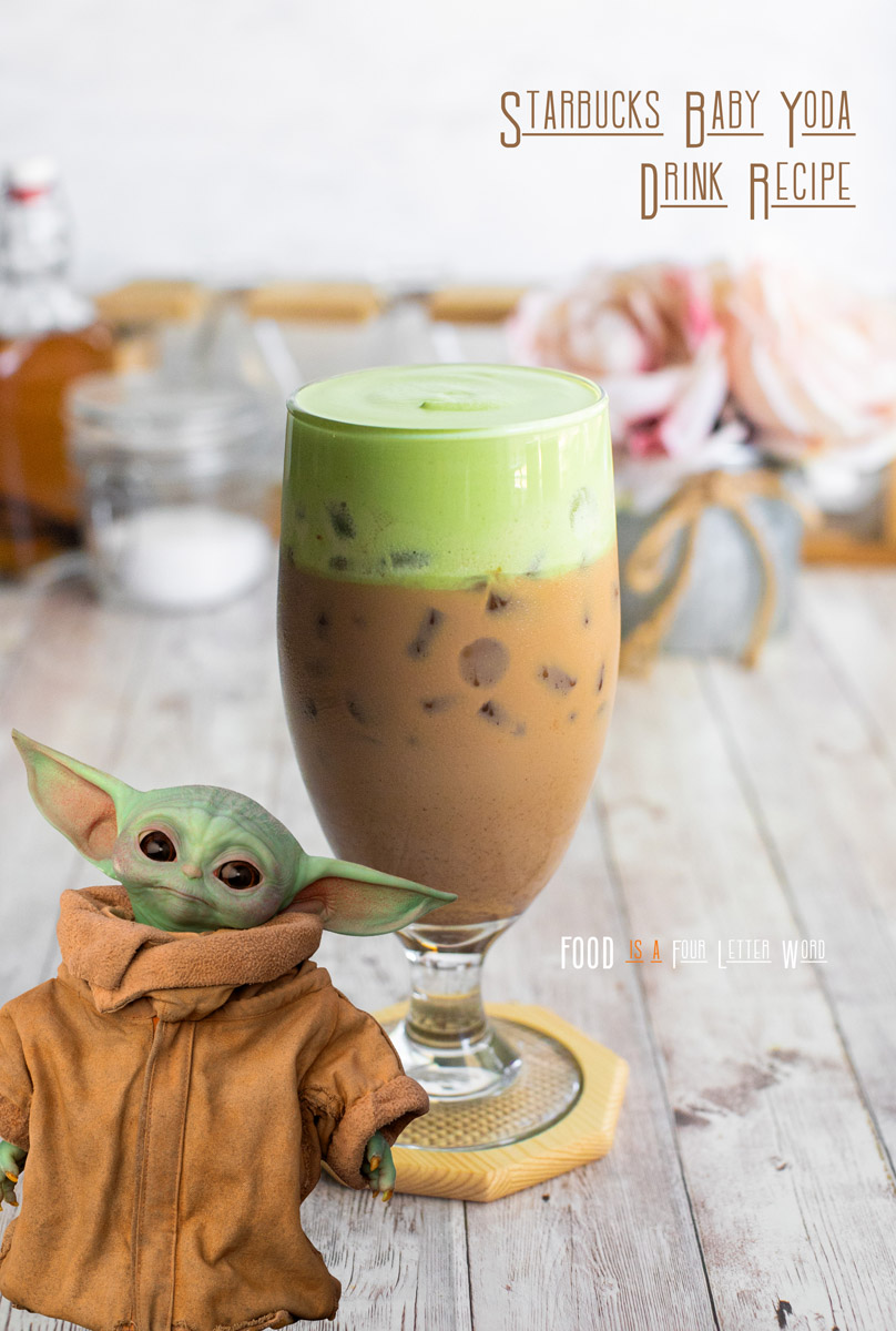 Baby Yoda Drink Iced Chai Latte with Matcha Cold Foam Recipe